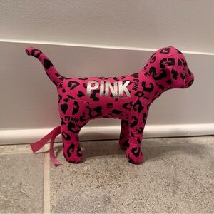 Victorias Secret PINK Leopard Dog Plush Hot Pink “FOREVER” Y2K Retro Collectible